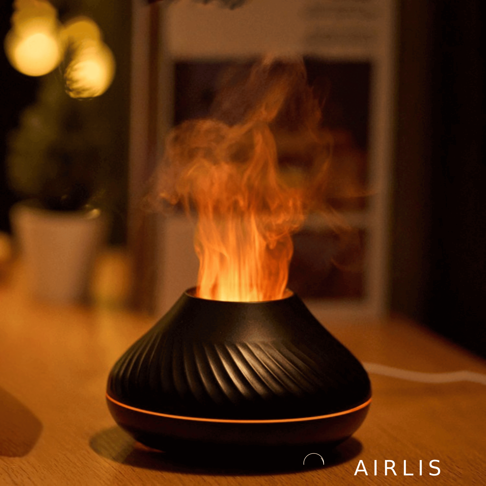 Diffuseur d’aromathérapie Airlis effet flamme réaliste 130 ml pour ambiance cosy