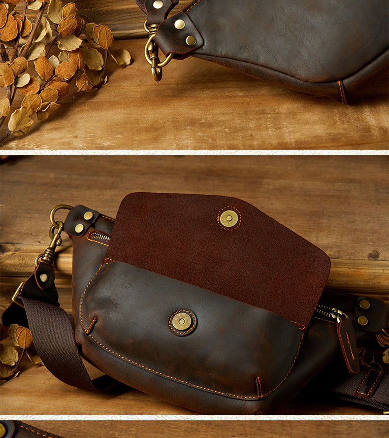 Handmade Cowhide Personalized Chest Bag